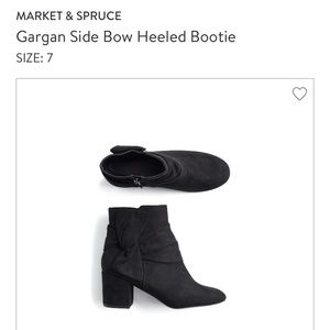 Suede Side Bow Heeled Bootie